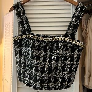 NWT Alice + Olivia Tweed Crop Top